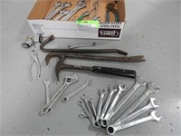 Adjustable wrenches, pliers, hammer, padlocks and