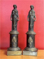 Pair Empire Ormolu & Bronze Garnitures