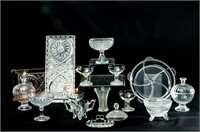Imperlux Lead Crystal Tray & Glass Decor