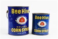 LOT OF 2 BEE HIVE GOLDEN CORN SYRUP TINS