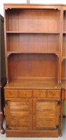 2 Piece Louvered Door Cabinet with Bookcase Hutch