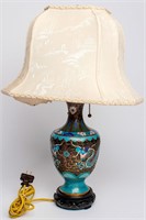 Antique Cloisonne Enamel Dragon Lamp