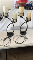 Pair of Nice Quoizel Table Lamps with Onyx Shades