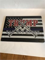 12 in x 17 in metal Trump sign , new