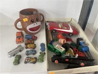 Vintage toys and 1940s metal car