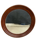 Wooden Circular Accent Mirror