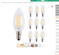 Pack of 8 4W LED Filament Candle Light Bulb,