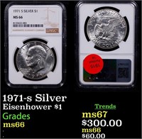 NGC 1971-s Silver Eisenhower Dollar $1 Graded ms66