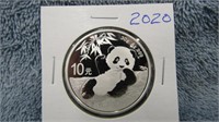 2020 CHINA PANDA BEAR 30 GRAM SILVER COIN