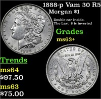 1888-p Vam 30 R5 Morgan Dollar $1 Grades Select+ U