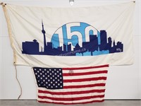 TORONTO FLAG + U.S FLAG