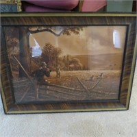 Framed Hunting Scene in Beautiful Frame