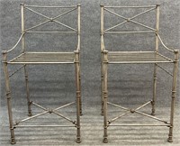 Pair of Metal Directoire Style Barstools