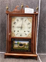 Ephraim Downs Pillar and Scroll Clock