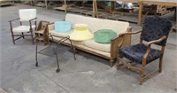 Vintage Couch, (2) Chairs, (3) Lamp Shades, TV