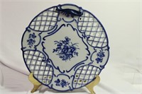 Lillian Vernon Reticulated Blue and White Plate