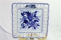 Lillian Vernon Reticulated Blue and White Plate