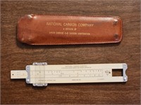 NATIONAL CARBON COMPANY POCKET SLIDE RULE W/ POUCH