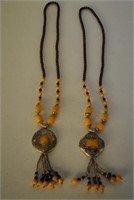 2 Antique Asian Pendant Necklaces