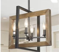 LNC 4-Light Black Modern Farmhouse Geometric