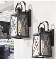 LNC Craftsman 1-Light Matte Black Outdoor Wall