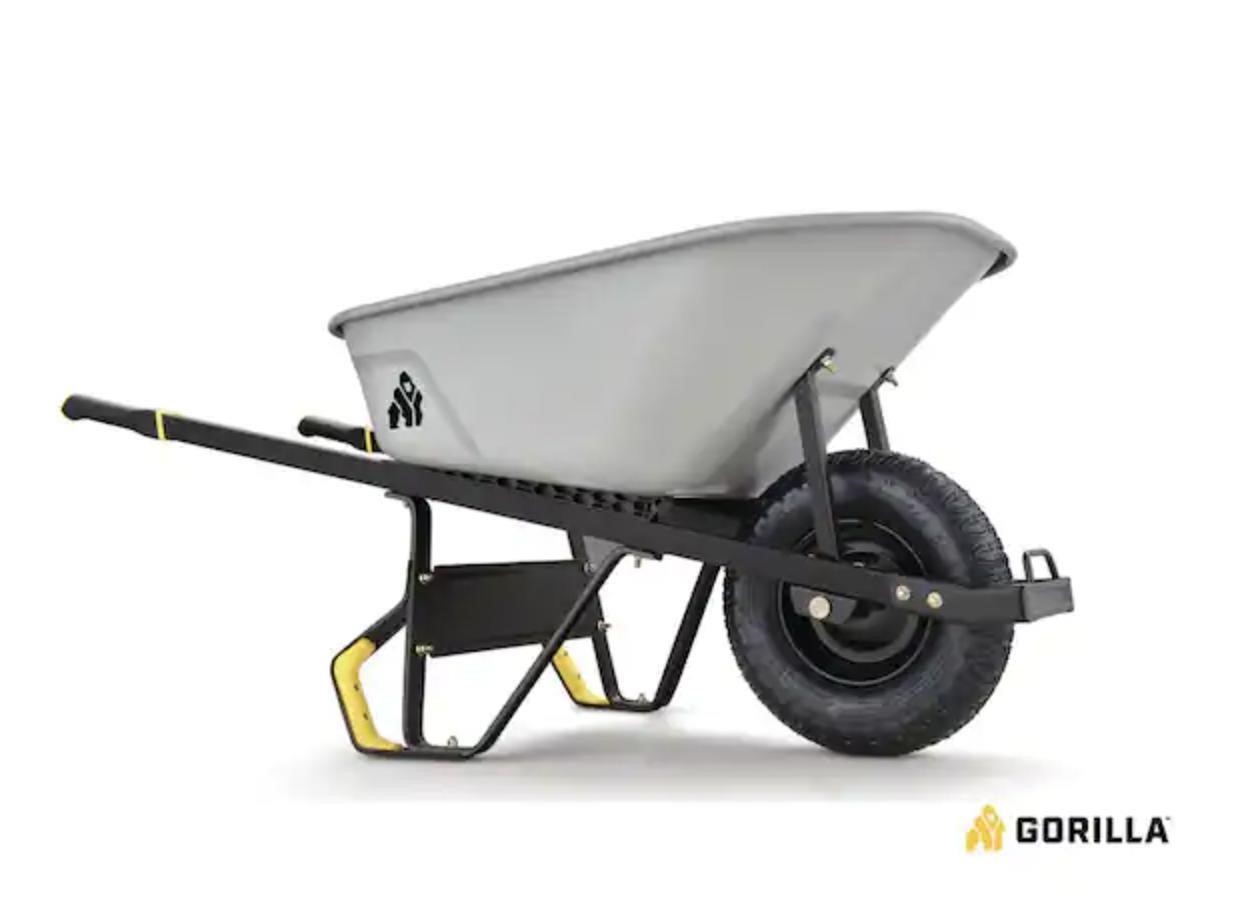 Gorilla 6 cu. ft. PRO Heavy-Duty Steel Tub Wheelba