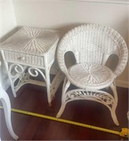 Wicker Chair and end table