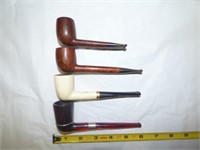 Four assorted pipes