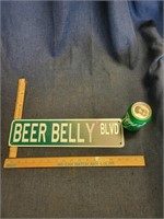 New Tin Beer Belly Blvd Metal Sign