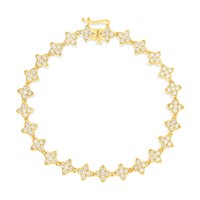 10k Gold 2.00ct Diamond 4 Leaf Clover Bracelet