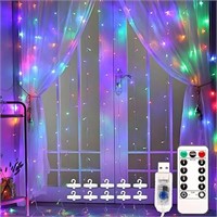 LED Window Curtain String Light Multicolor, Remote