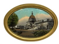 US. Capital Building Reverse Glass Painting