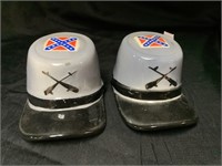 2 “ CONFEDERATE MILITARY HATS SALT/PEPPER SHAKERS