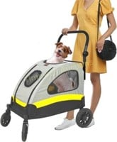 Susire Large Dog Stroller: 4-Wheel  Adjustable