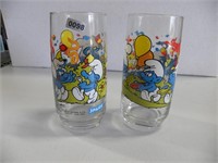 2 Smurf Charchter Glasses