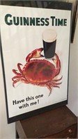 Large Guinness Time rock crab poster, framed with