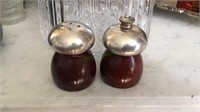 Marked sterling silver top salt & pepper grinder,