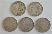 Lot of 5 1921 Morgan Silver Dollars