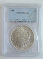 1886 PCGS MS 61 Morgan Dollar