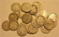 Lot of 25 Barber Silver Dimes