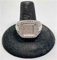 Men's Sterling Men's CZ Iced Out Ring 10 G Size 11