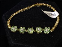 Sterling, Peridot & clear gemstone bracelet