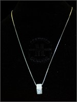 Sterling & clear gemstone necklace,18 in. Length
