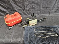 Craftsman electric chain saw with extra chains,