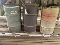 3 Metal Barrels ( Exxon & Amaco)