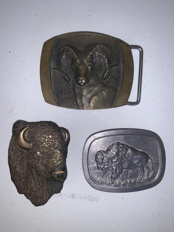 Buffalo & ram belt buckles