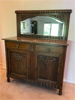 Marble top antique dresser with mirror