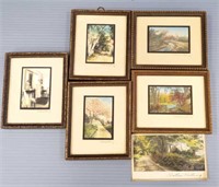 6 signed Wallace Nutting including landscapes,