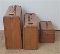 3pc Samsonite Hard Suit Cases - vintage