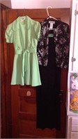 Black evening dress size 10 Green retro two piece